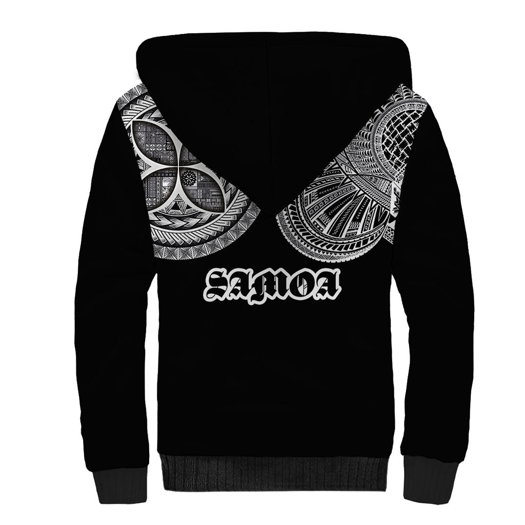 Samoa Traditional Tattoo Sherpa Hoodie Tribal Tatau Pattern