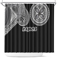 Samoa Traditional Tattoo Shower Curtain Tribal Tatau Pattern