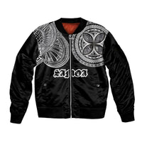Samoa Traditional Tattoo Sleeve Zip Bomber Jacket Tribal Tatau Pattern