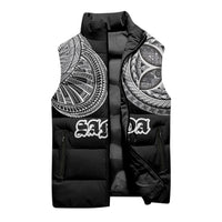 Samoa Traditional Tattoo Sleeveless Puffer Jacket Tribal Tatau Pattern