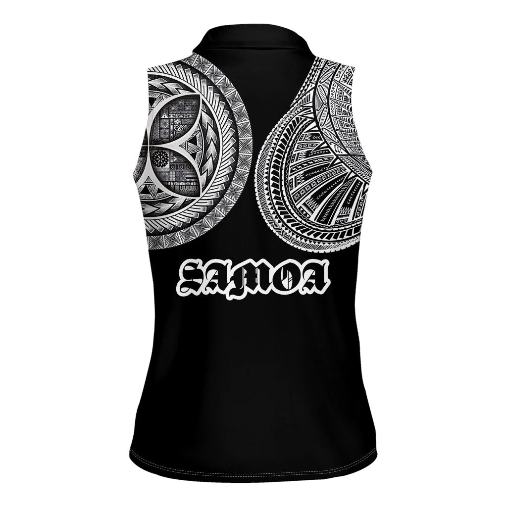Samoa Traditional Tattoo Women Sleeveless Polo Shirt Tribal Tatau Pattern