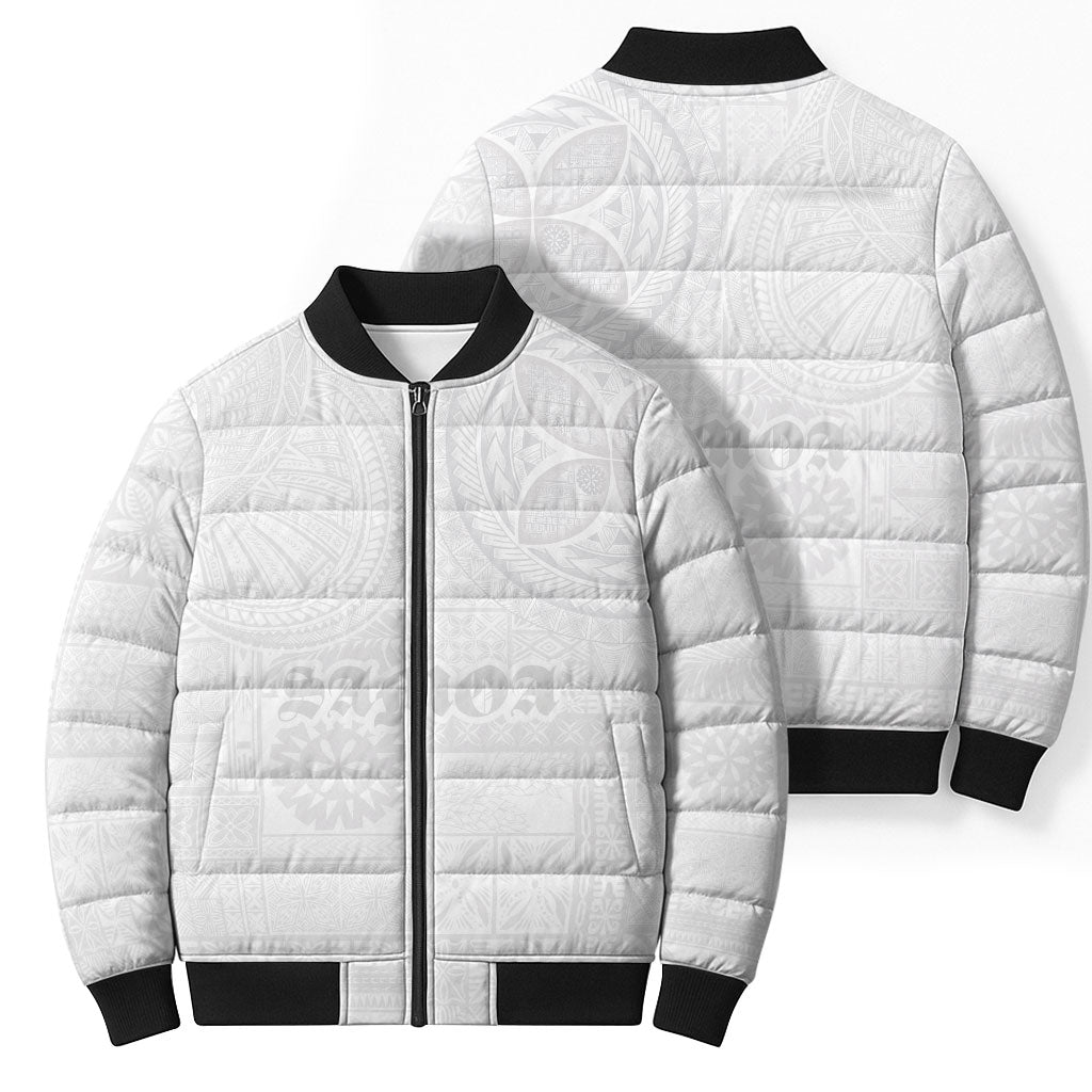 Samoa Lotu Tamaiti Bomber Puffer Jacket Tribal Tatau with Siapo Pattern