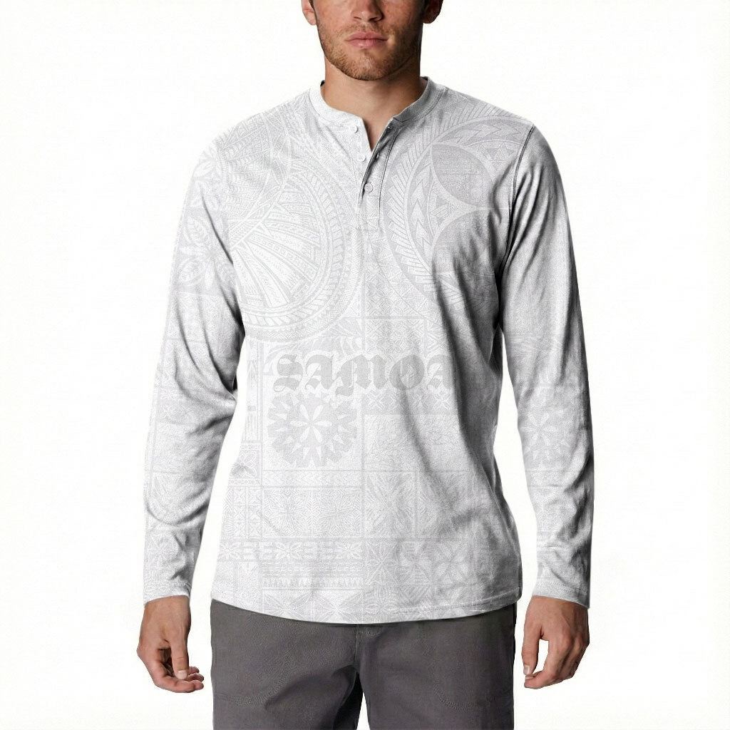 Samoa Lotu Tamaiti Button Sweatshirt Tribal Tatau with Siapo Pattern