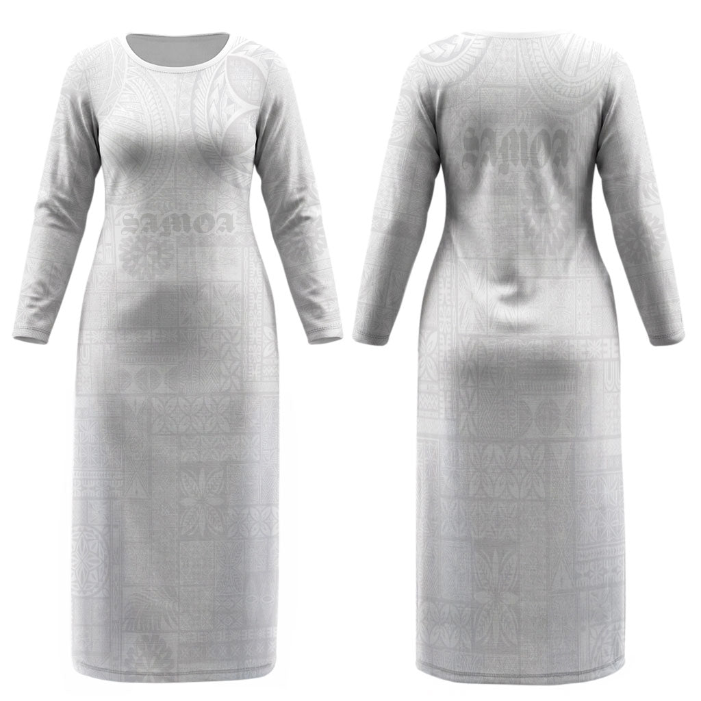 Samoa Lotu Tamaiti Family Matching Long Sleeve Bodycon Dress and Hawaiian Shirt Tribal Tatau with Siapo Pattern