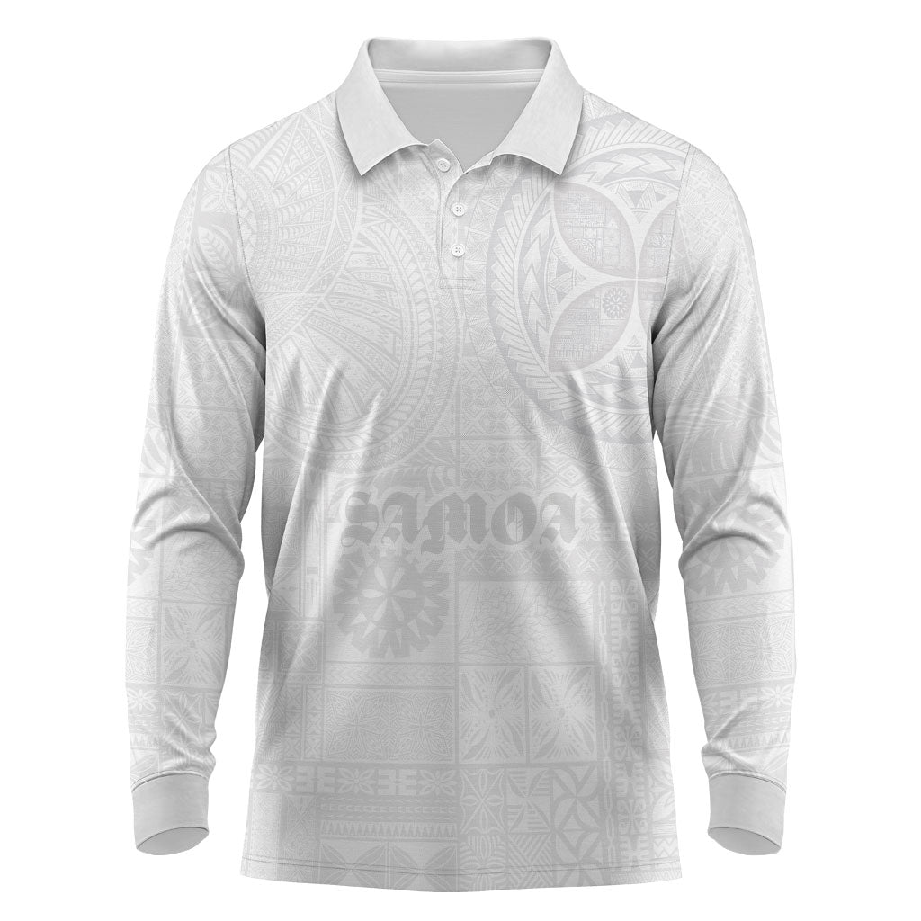 Samoa Lotu Tamaiti Long Sleeve Polo Shirt Tribal Tatau with Siapo Pattern