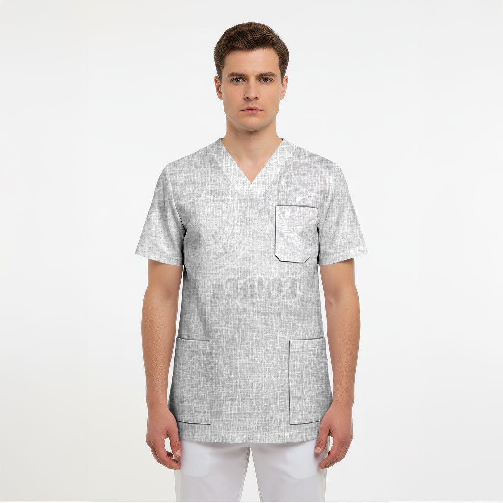 Samoa Lotu Tamaiti Scrub Top Tribal Tatau with Siapo Pattern
