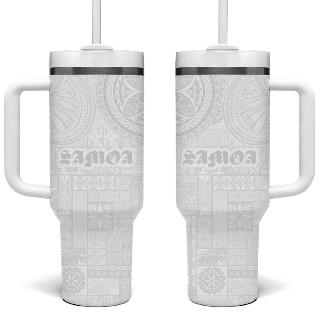 Samoa Lotu Tamaiti Tumbler With Handle Tribal Tatau with Siapo Pattern