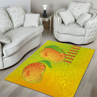 Hawaiian Mango Area Rug Polynesian Art Pattern and Kakau Tattoo