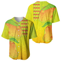 Hawaiian Mango Baseball Jersey Polynesian Art Pattern and Kakau Tattoo