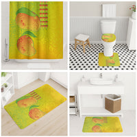 Hawaiian Mango Bathroom Set Polynesian Art Pattern and Kakau Tattoo