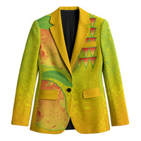 Hawaiian Mango Blazer Polynesian Art Pattern and Kakau Tattoo
