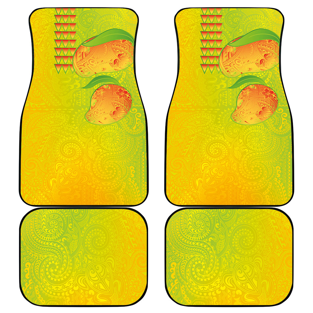 Hawaiian Mango Car Mats Polynesian Art Pattern and Kakau Tattoo