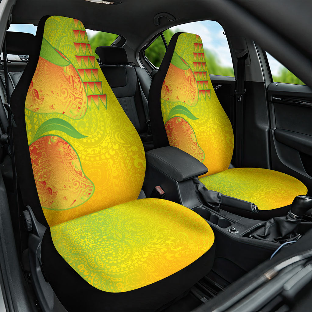 Hawaiian Mango Car Seat Cover Polynesian Art Pattern and Kakau Tattoo
