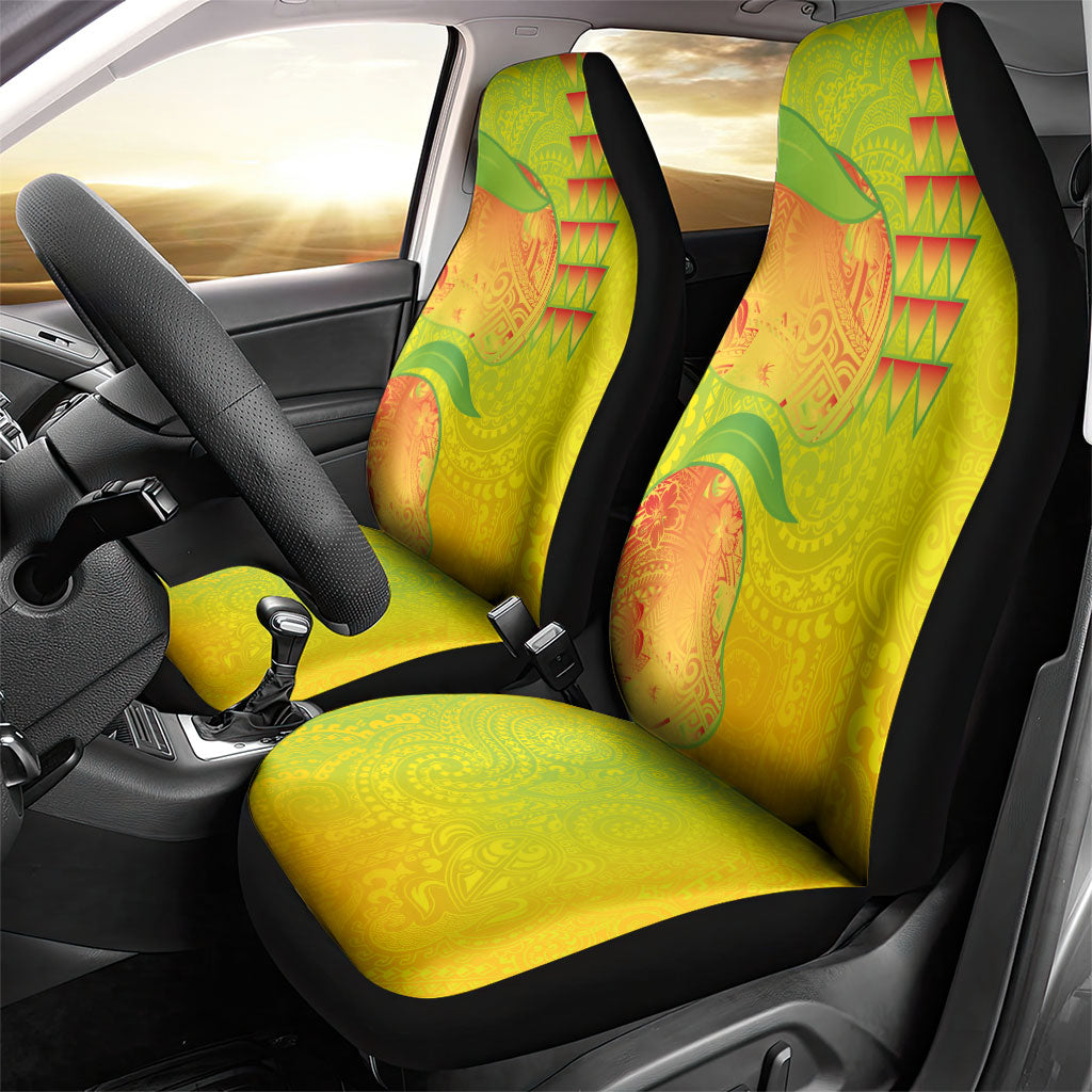Hawaiian Mango Car Seat Cover Polynesian Art Pattern and Kakau Tattoo