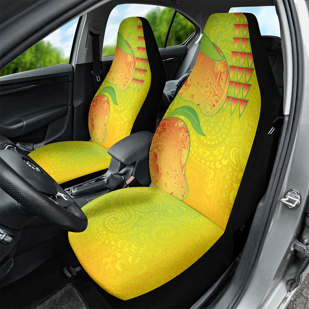 Hawaiian Mango Car Seat Cover Polynesian Art Pattern and Kakau Tattoo
