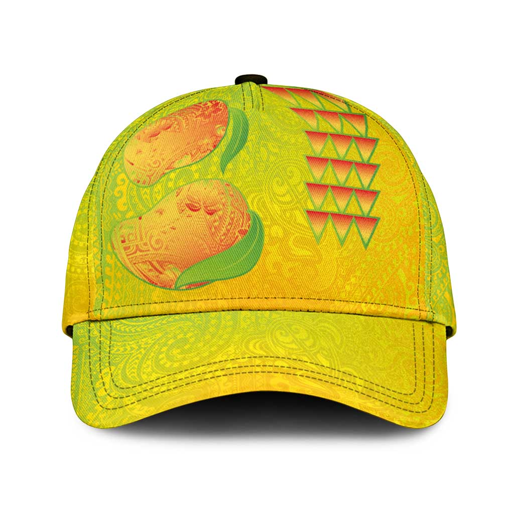 Hawaiian Mango Classic Cap Polynesian Art Pattern and Kakau Tattoo