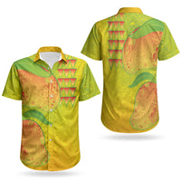 Hawaiian Mango Couples Matching Tank Maxi Dress and Hawaiian Shirt Polynesian Art Pattern and Kakau Tattoo