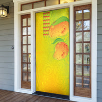 Hawaiian Mango Door Cover Polynesian Art Pattern and Kakau Tattoo