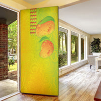 Hawaiian Mango Door Cover Polynesian Art Pattern and Kakau Tattoo