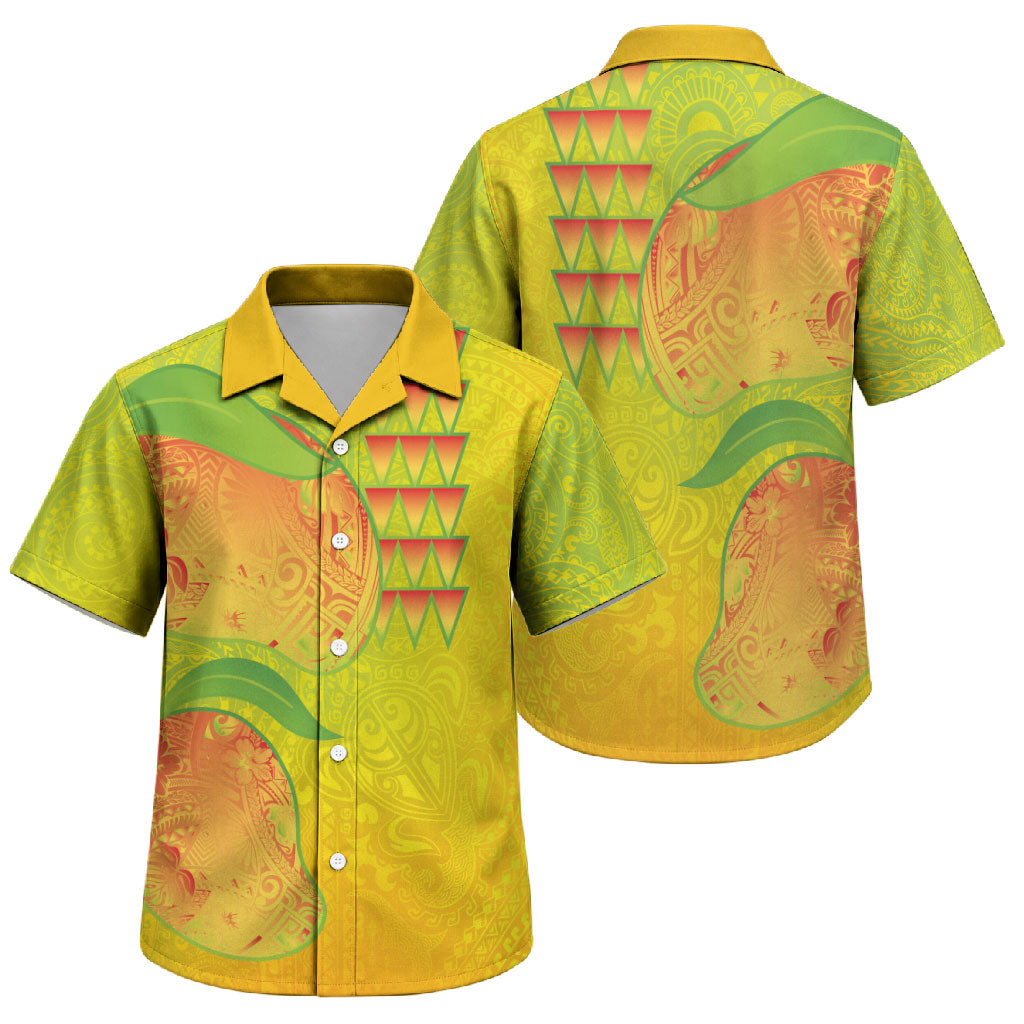 Hawaiian Mango Family Matching Tank Maxi Dress and Hawaiian Shirt Polynesian Art Pattern and Kakau Tattoo