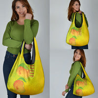 Hawaiian Mango Grocery Bag Polynesian Art Pattern and Kakau Tattoo
