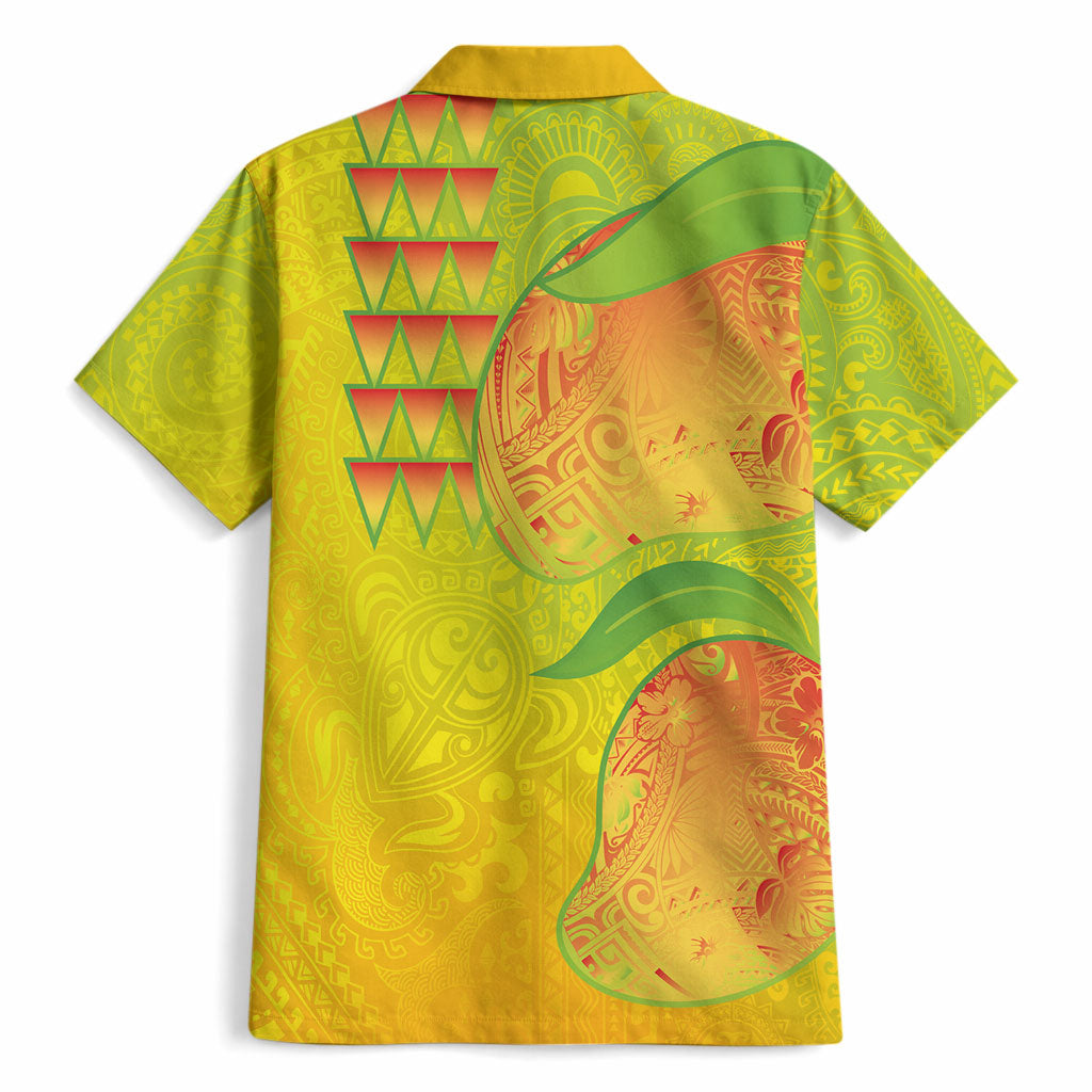 Hawaiian Mango Hawaiian Shirt Polynesian Art Pattern and Kakau Tattoo
