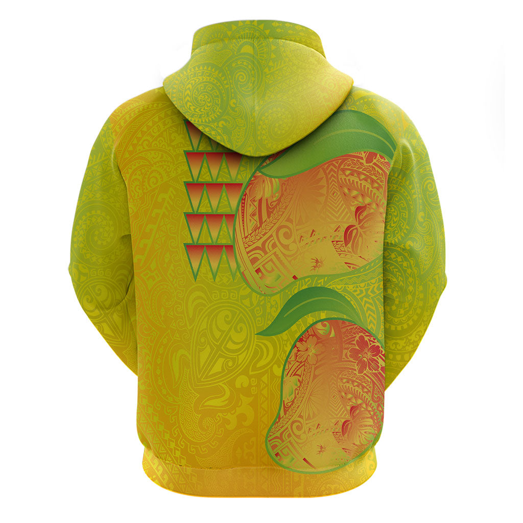 Hawaiian Mango Hoodie Polynesian Art Pattern and Kakau Tattoo