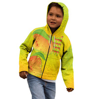 Hawaiian Mango Kid Hoodie Polynesian Art Pattern and Kakau Tattoo