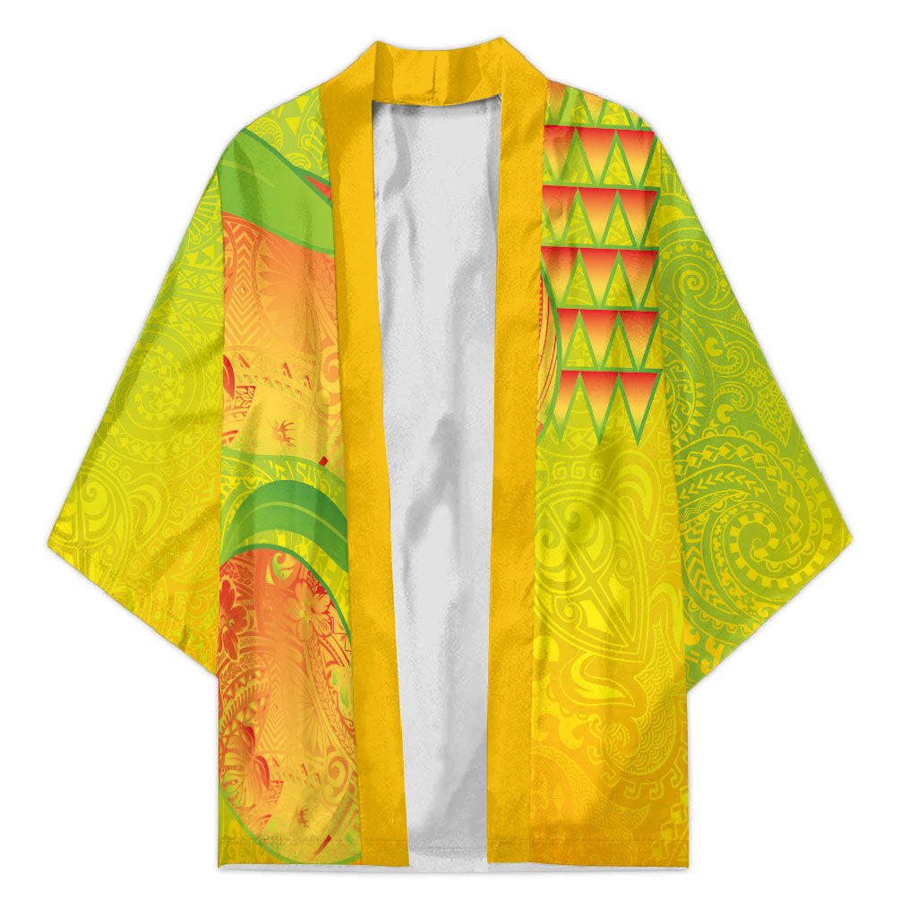 Hawaiian Mango Kimono Polynesian Art Pattern and Kakau Tattoo
