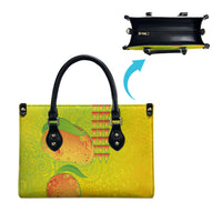 Hawaiian Mango Leather Bag Polynesian Art Pattern and Kakau Tattoo