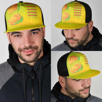 Hawaiian Mango Mesh Trucker Cap Polynesian Art Pattern and Kakau Tattoo