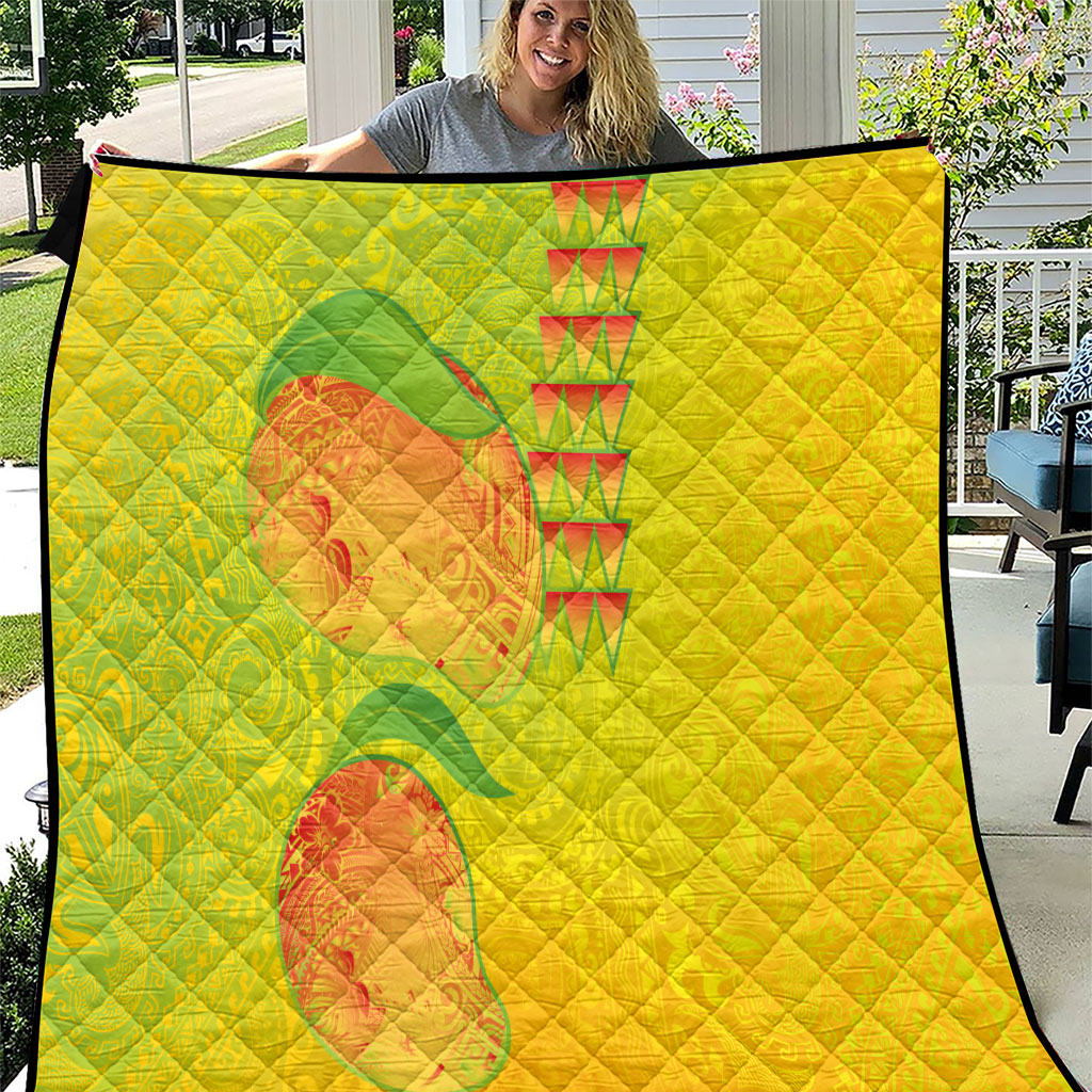 Hawaiian Mango Quilt Polynesian Art Pattern and Kakau Tattoo