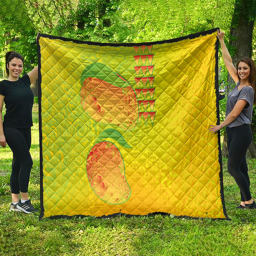 Hawaiian Mango Quilt Polynesian Art Pattern and Kakau Tattoo
