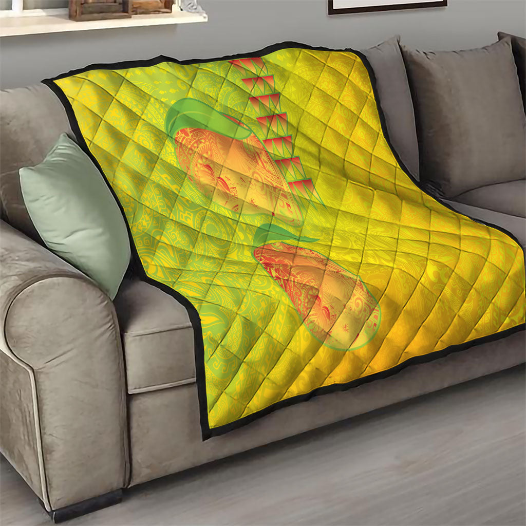 Hawaiian Mango Quilt Polynesian Art Pattern and Kakau Tattoo