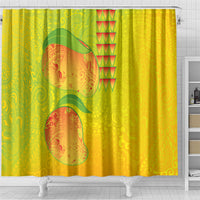 Hawaiian Mango Shower Curtain Polynesian Art Pattern and Kakau Tattoo