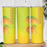 Hawaiian Mango Skinny Tumbler Polynesian Art Pattern and Kakau Tattoo