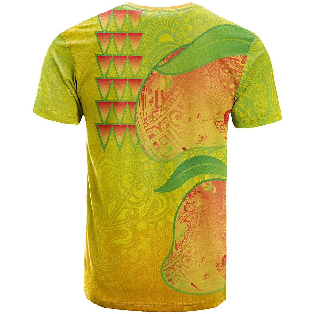 Hawaiian Mango T Shirt Polynesian Art Pattern and Kakau Tattoo