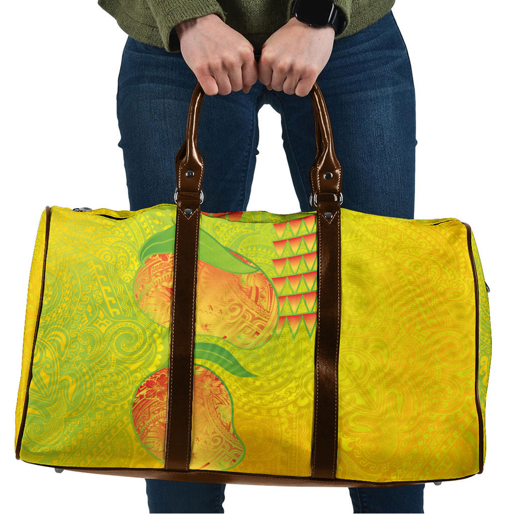Hawaiian Mango Travel Bag Polynesian Art Pattern and Kakau Tattoo