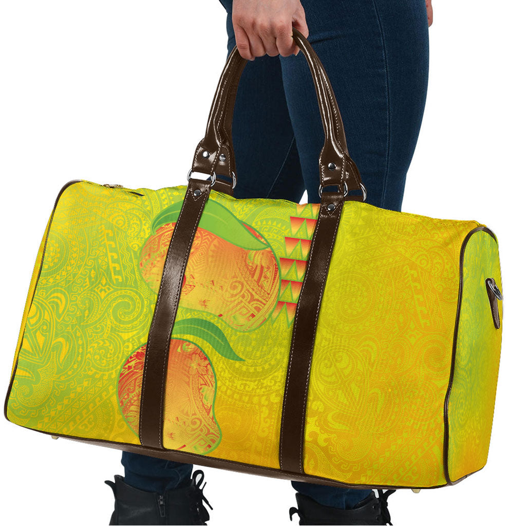 Hawaiian Mango Travel Bag Polynesian Art Pattern and Kakau Tattoo