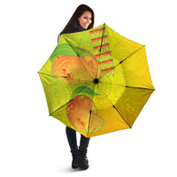 Hawaiian Mango Umbrella Polynesian Art Pattern and Kakau Tattoo