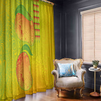 Hawaiian Mango Window Curtain Polynesian Art Pattern and Kakau Tattoo