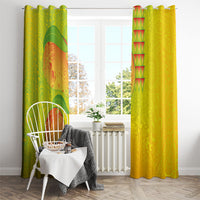 Hawaiian Mango Window Curtain Polynesian Art Pattern and Kakau Tattoo