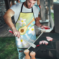Hawaiian Ukulele Avocado Apron Leis and Polynesian Pattern