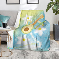Hawaiian Ukulele Avocado Blanket Leis and Polynesian Pattern