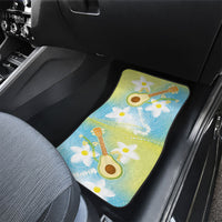 Hawaiian Ukulele Avocado Car Mats Leis and Polynesian Pattern