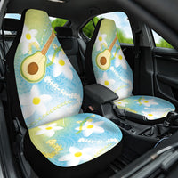 Hawaiian Ukulele Avocado Car Seat Cover Leis and Polynesian Pattern