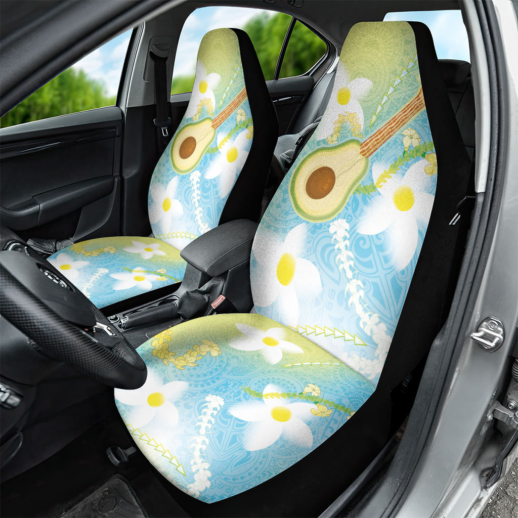 Hawaiian Ukulele Avocado Car Seat Cover Leis and Polynesian Pattern