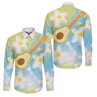 Hawaiian Ukulele Avocado Family Matching Puletasi and Hawaiian Shirt Leis and Polynesian Pattern