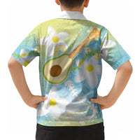 Hawaiian Ukulele Avocado Hawaiian Shirt Leis and Polynesian Pattern