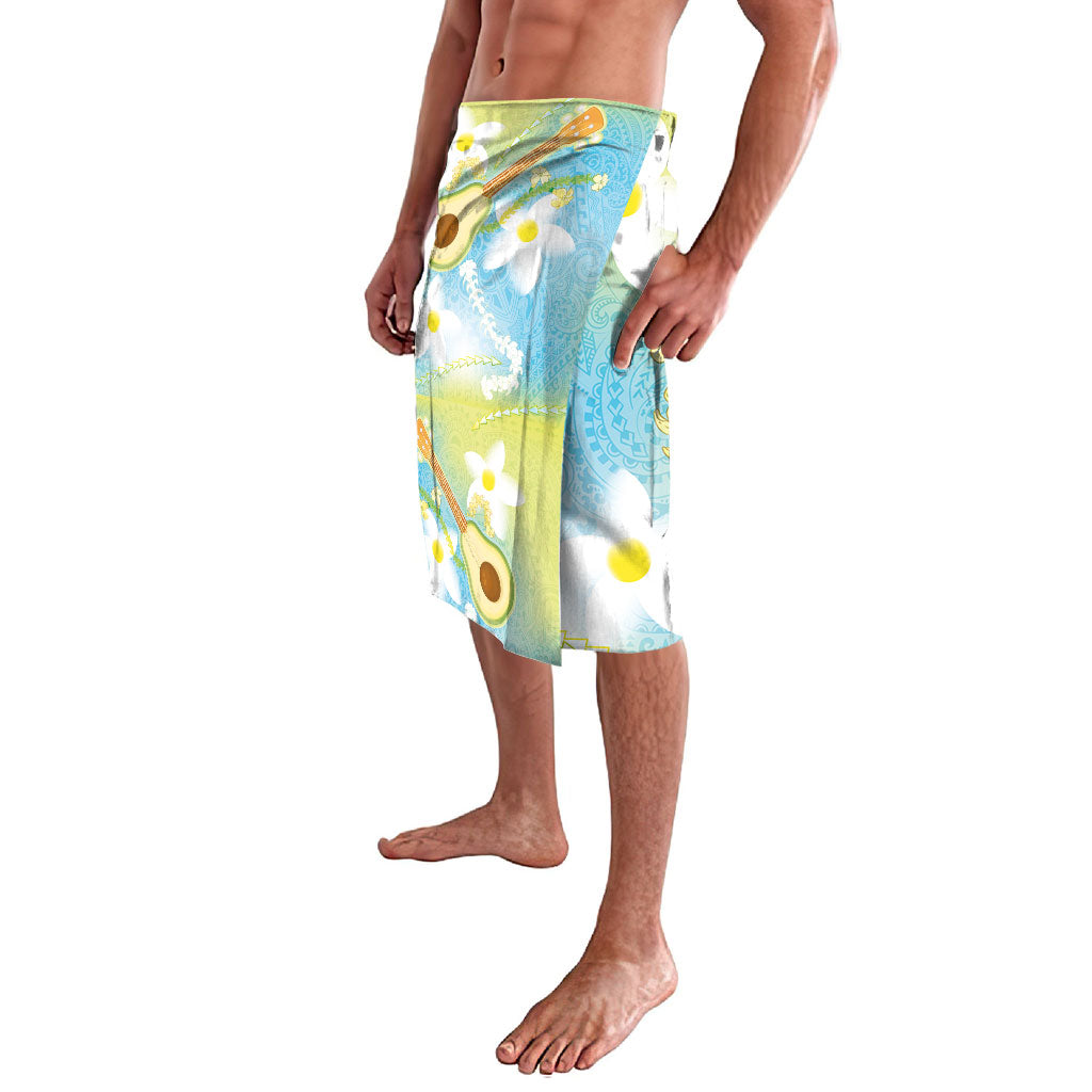 Hawaiian Ukulele Avocado Lavalava Leis and Polynesian Pattern